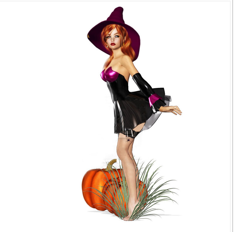 Woman in Witch Costume — Black