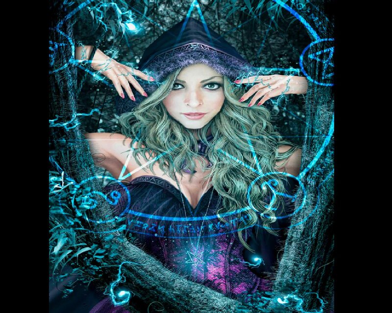 Woman in Witch Costume — Blue