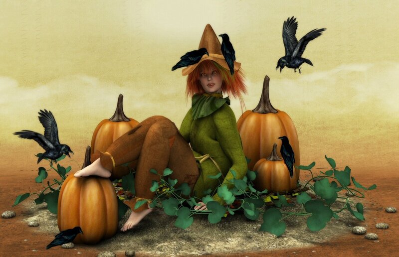 Woman in Witch Costume — Green, Whimsical
