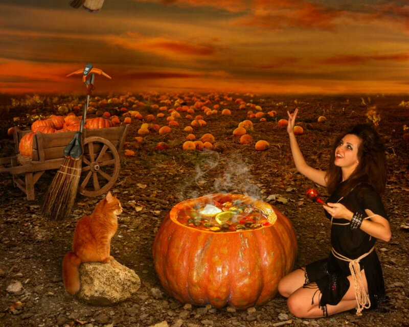 Woman in Witch Costume — Orange