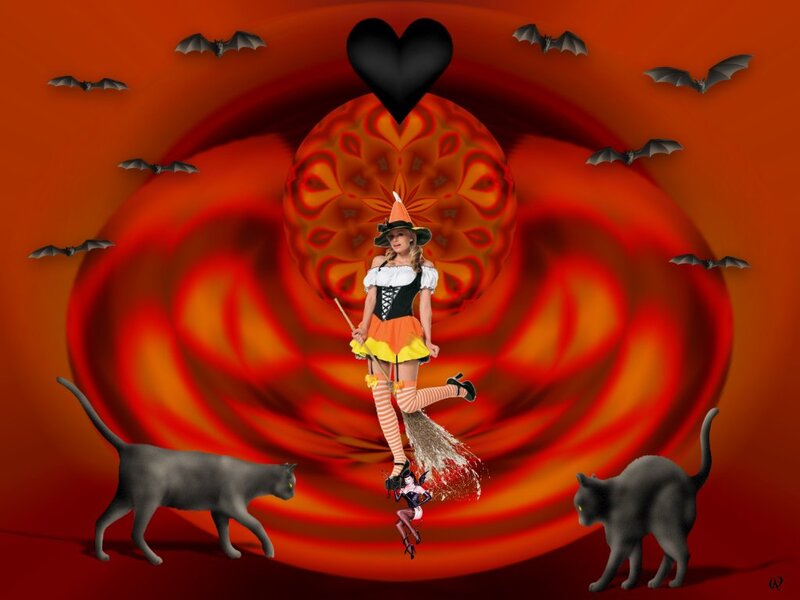 Woman in Witch Costume — Red