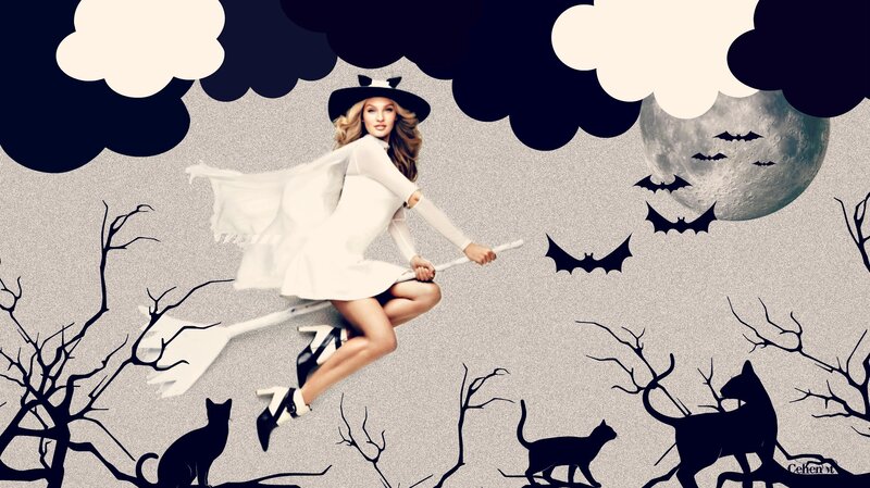 Woman in Witch Costume — White