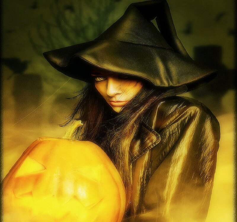 Woman in Witch Costume — Yellow