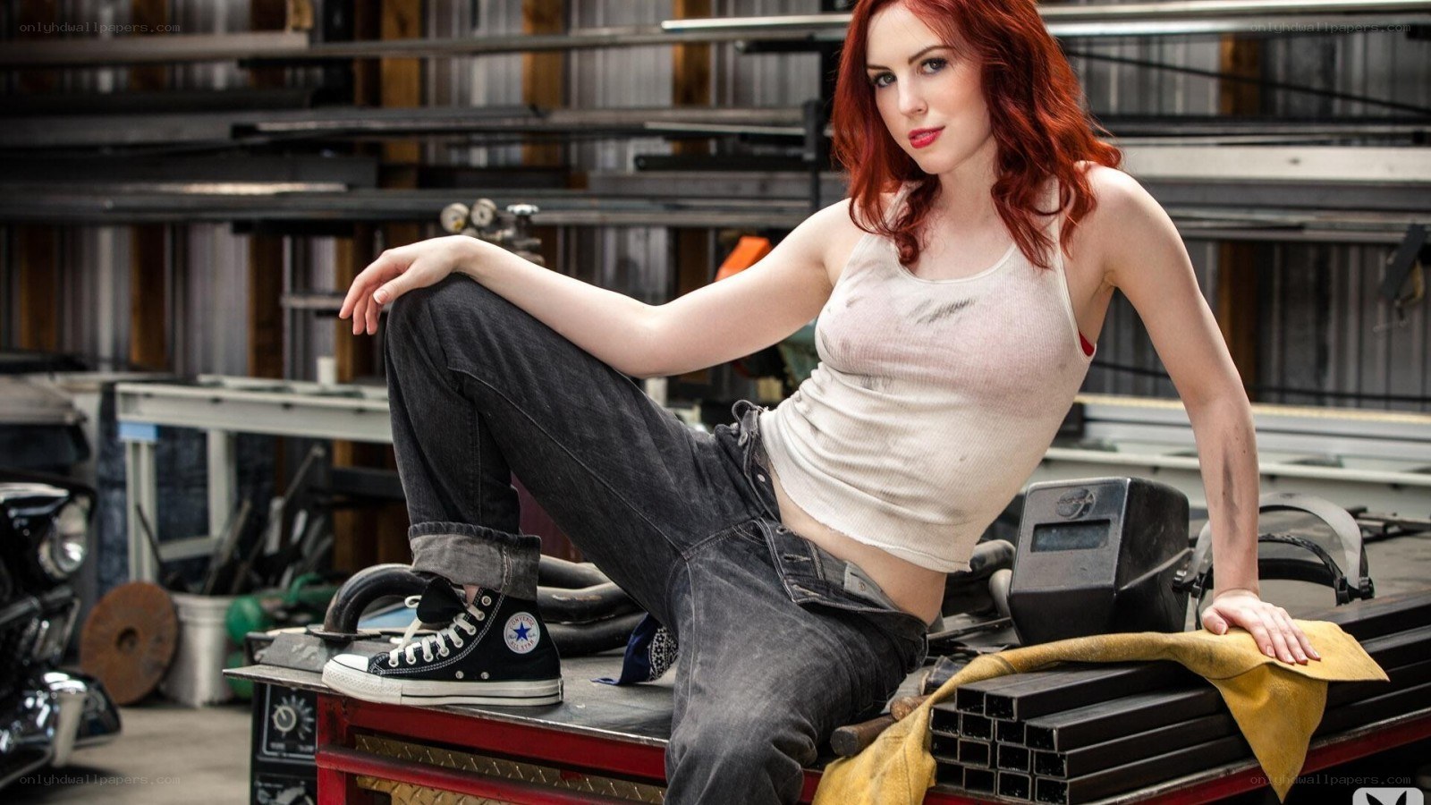 Woman in workshop setting