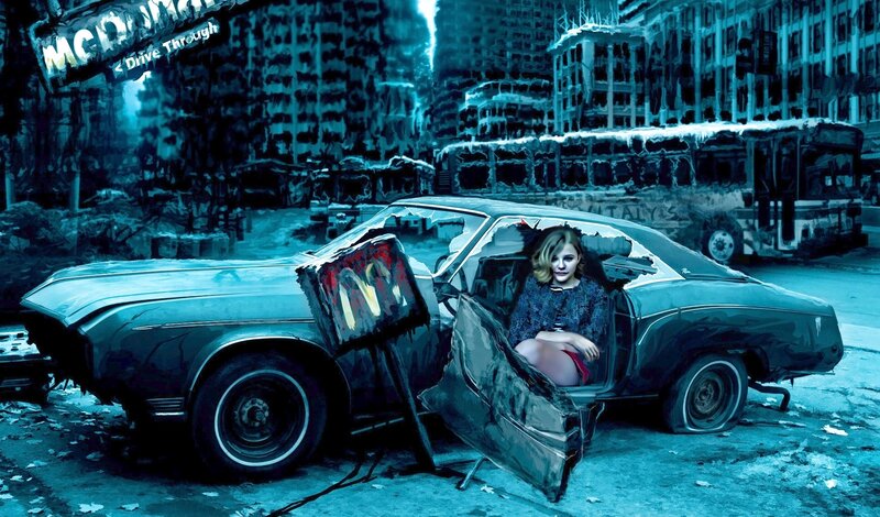 Woman in Wrecked Car — Blue