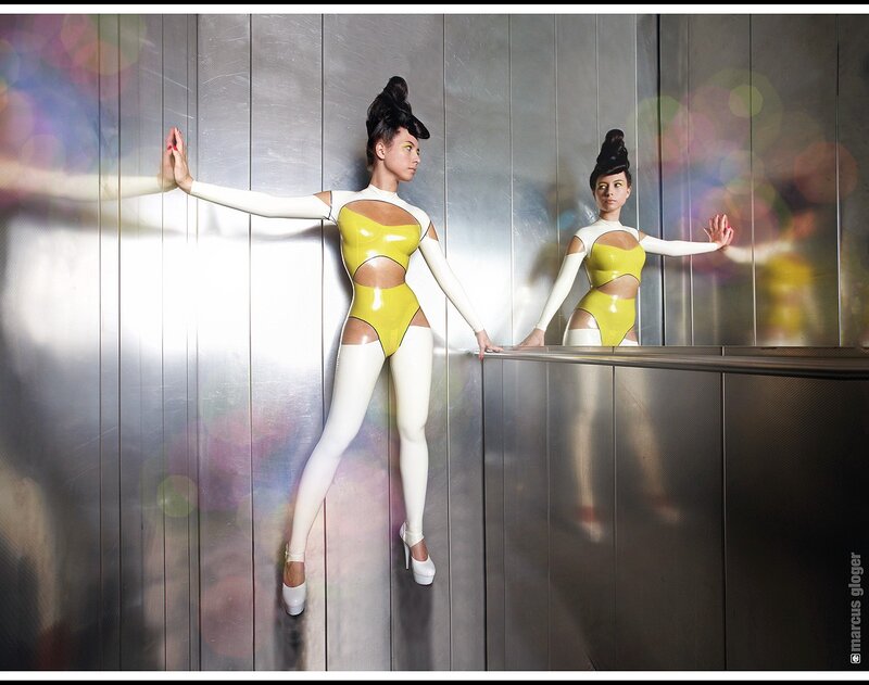 woman in yellow and white bodysuit