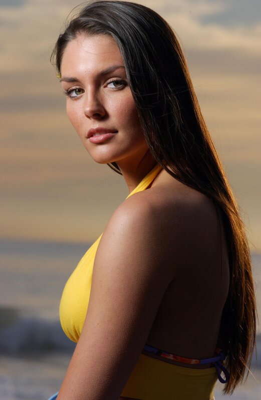 woman in yellow bikini at beach