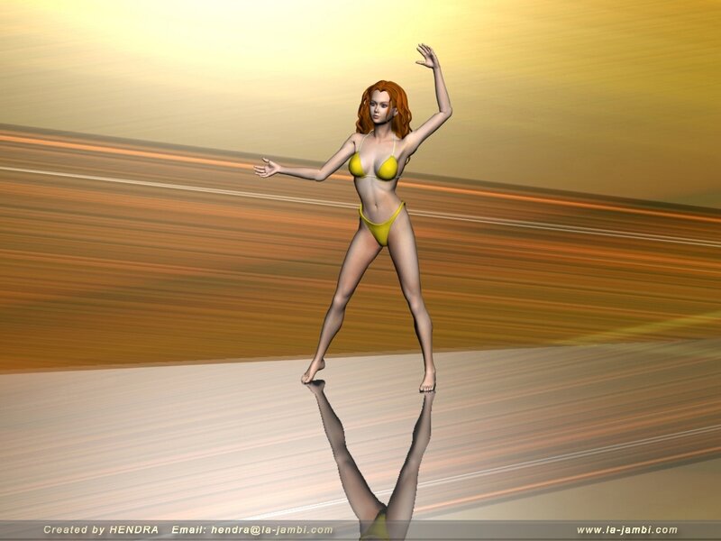 woman in yellow bikini dancing