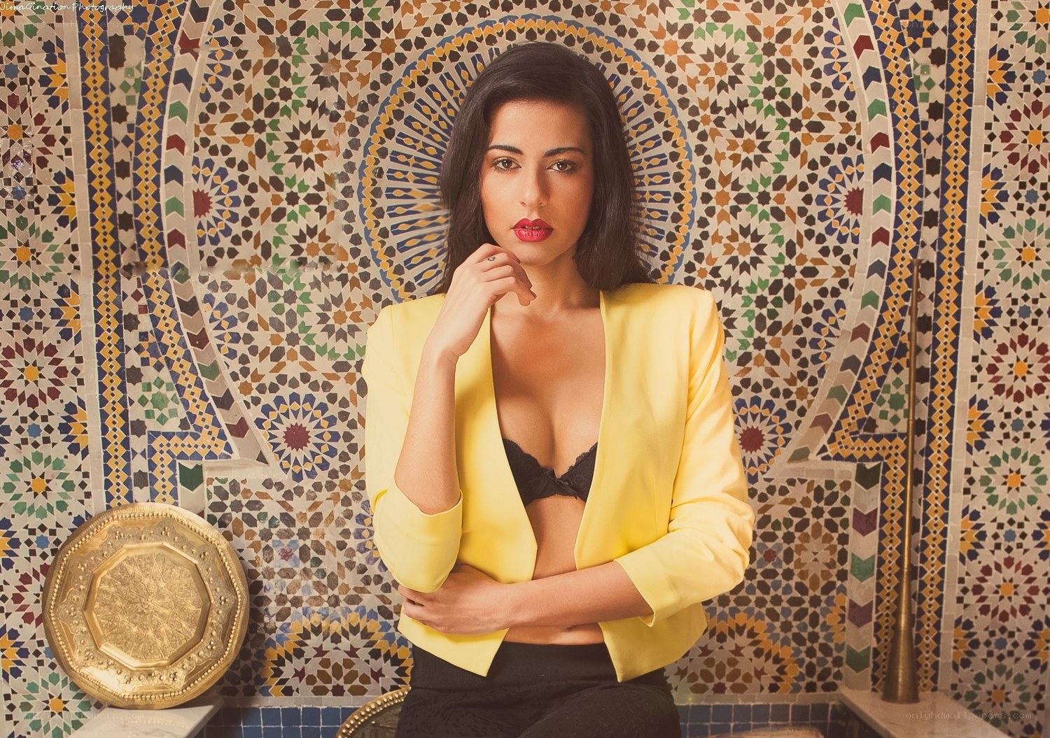 woman in yellow blazer