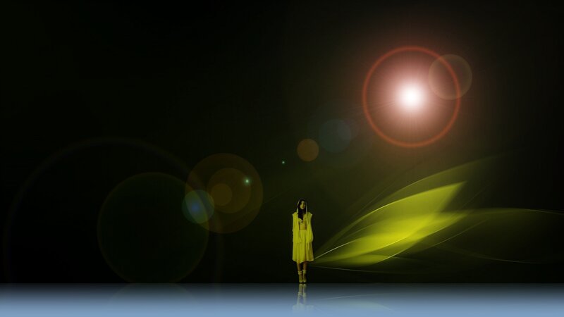 Woman in Yellow Coat — Dramatic, Night