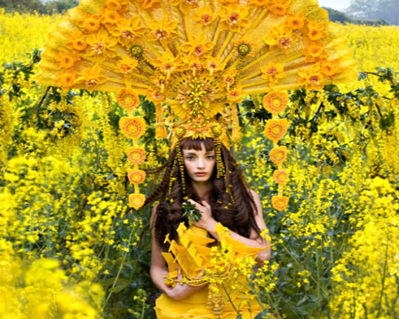 Woman in Yellow Costume — Dramatic