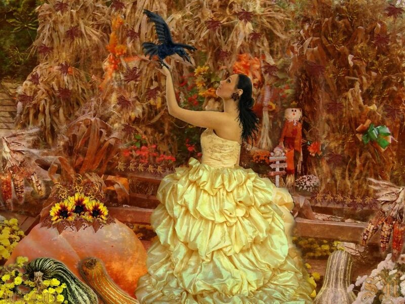 Woman in Yellow Dress — Autumnal
