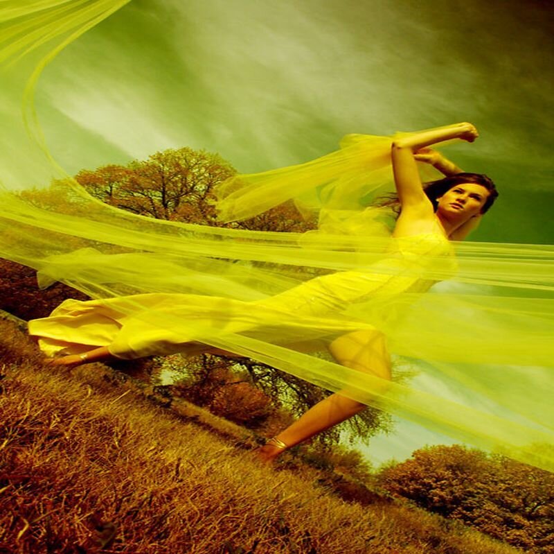 Woman in Yellow Dress — Dramatic, Autumn