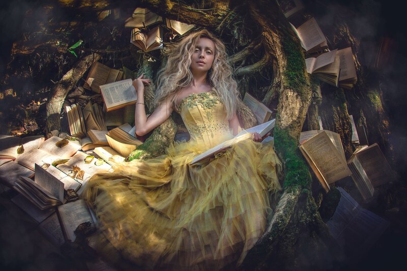 Woman in Yellow Dress — Dramatic, Digital Art, Books