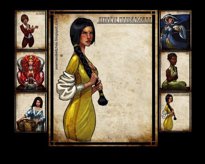 Woman in Yellow Dress — Dramatic, Digital Art, Characters, Sketches