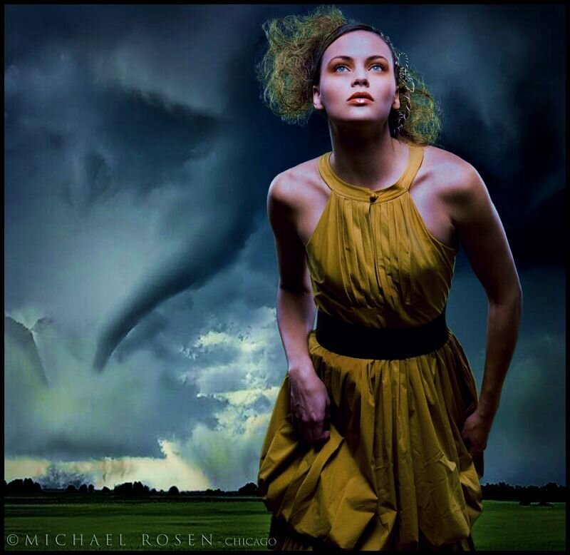 Woman in Yellow Dress — Dramatic, Evening