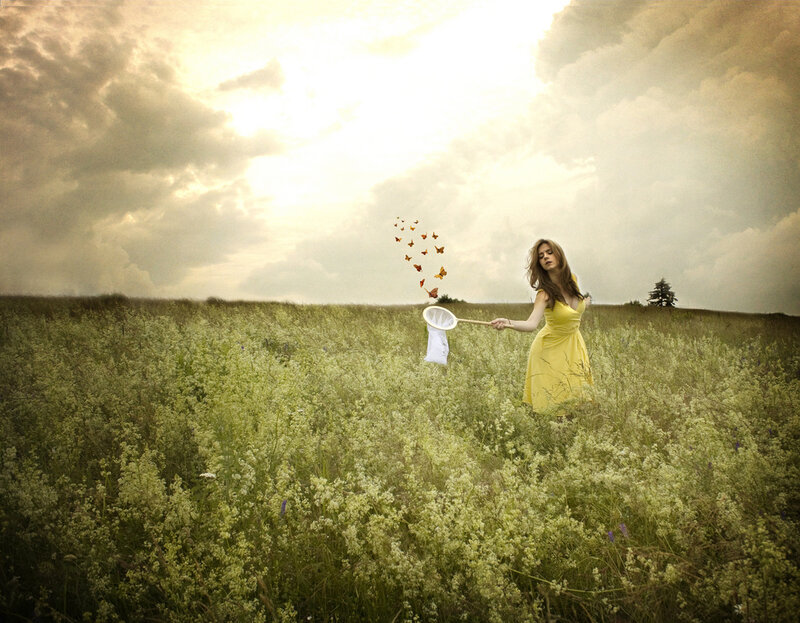 Woman in Yellow Dress — Dreamy, Sunset