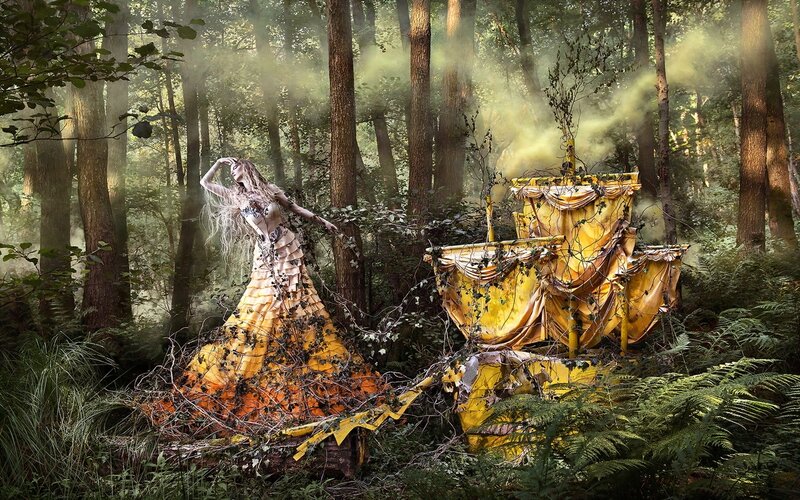 Woman in Yellow Dress — Mysterious, Morning