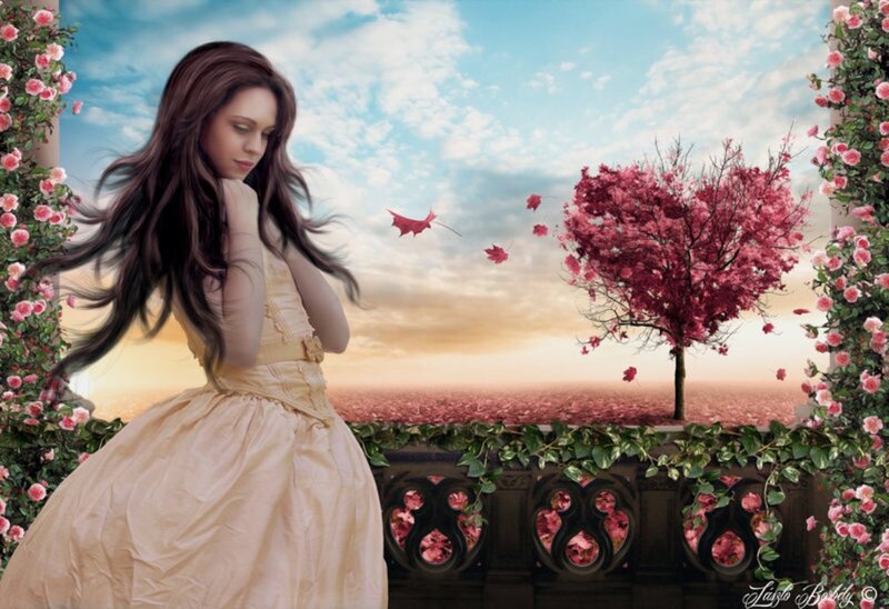 Woman in Yellow Dress — Pink, Serene