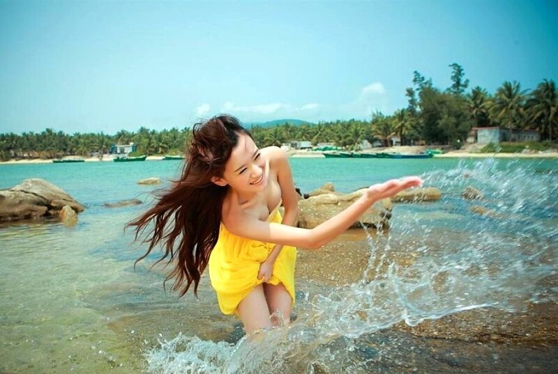 Woman in Yellow Dress — Playful, Afternoon