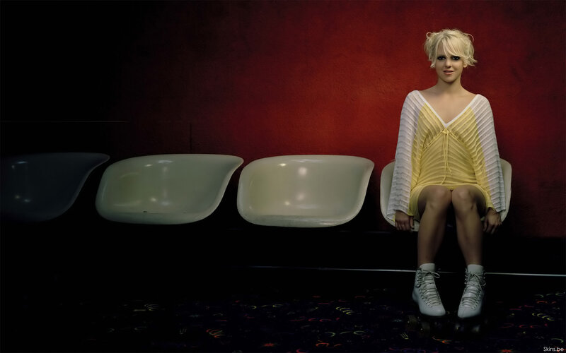 Woman in Yellow Dress — Red, Dramatic
