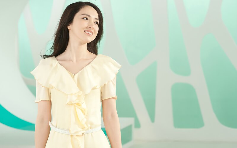 Woman in Yellow Dress — Serene, Photograph, Belt