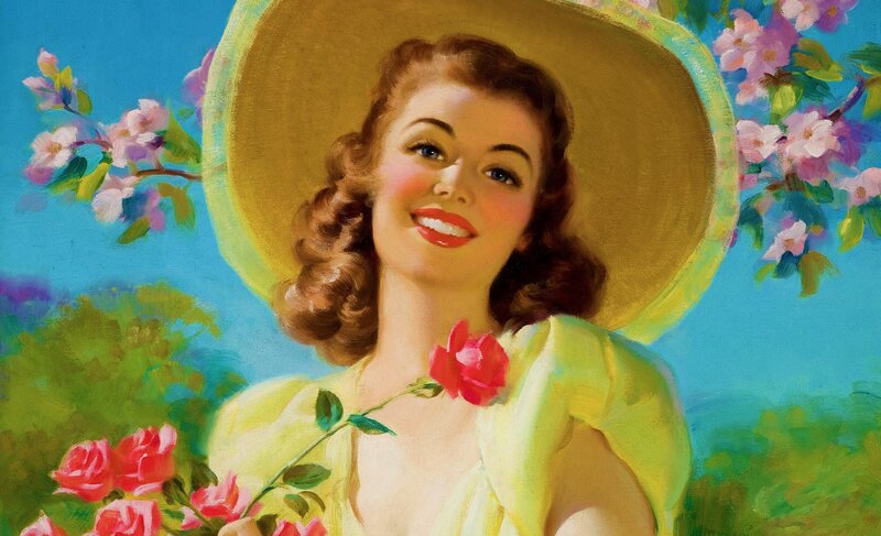 Woman in Yellow Dress — Serene, Spring, Painting