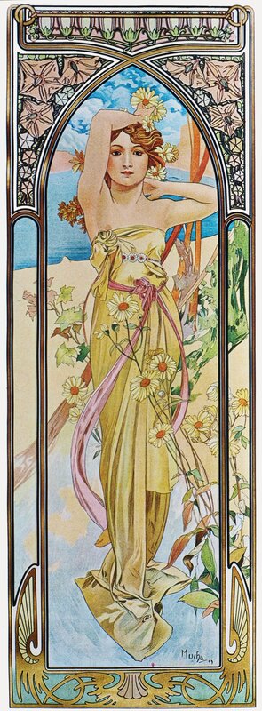 Woman in Yellow Dress — Serene, Summer, Illustration