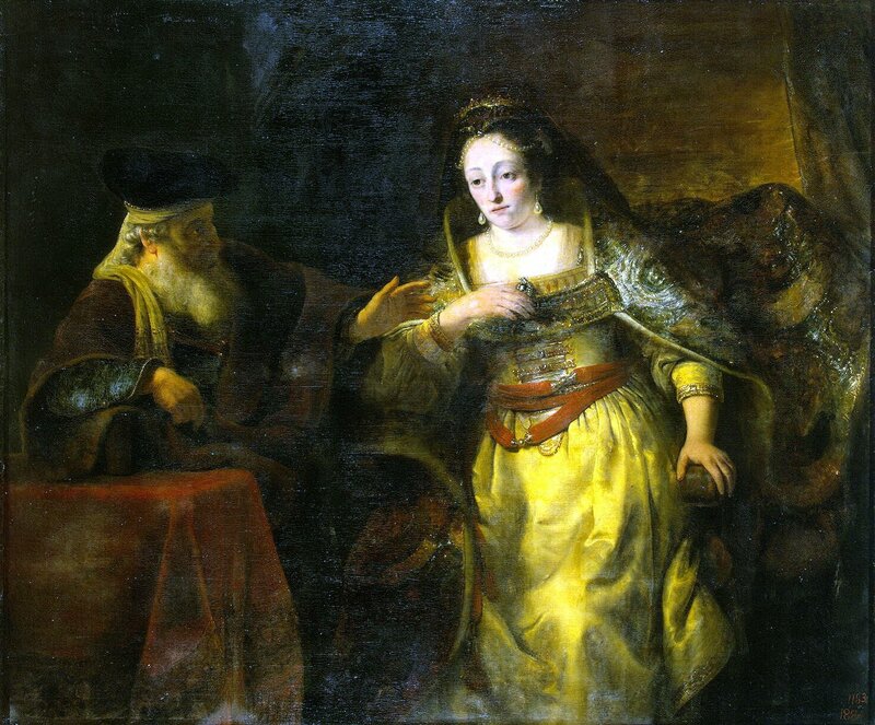 Woman in yellow dress with man