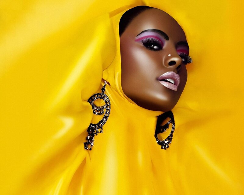 woman in yellow fabric