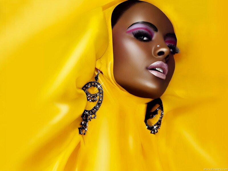 woman in yellow fabric