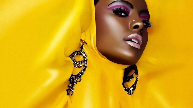 Woman in Yellow Fabric — Dramatic