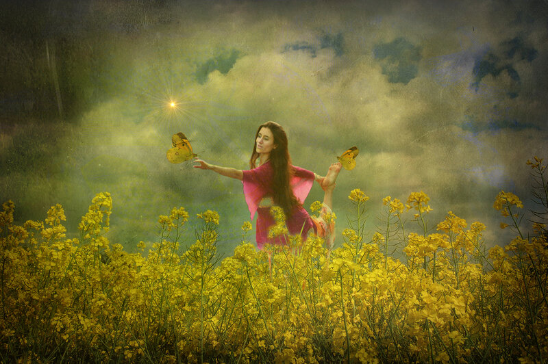 Woman in Yellow Field — Dreamy
