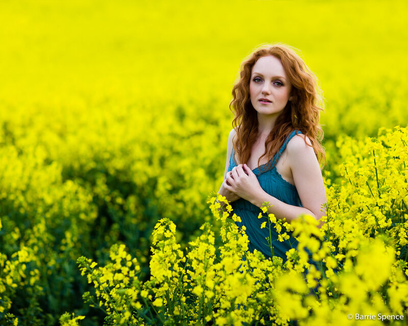 Woman in Yellow Field — Serene, Spring