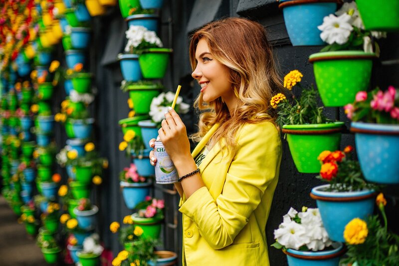 Woman in Yellow Jacket — Cheerful