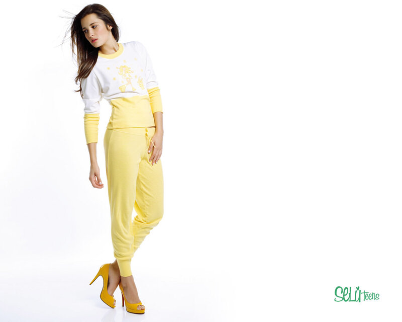 woman in yellow pajamas