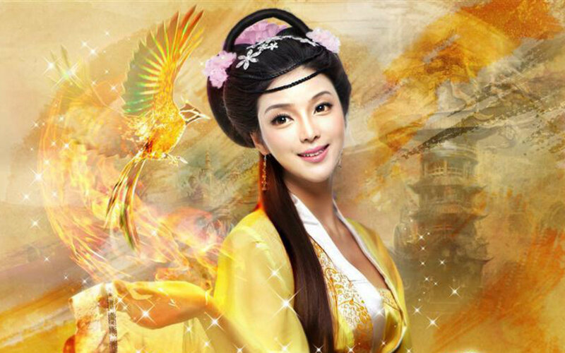 Woman in Yellow Robe — Dramatic, Digital Art
