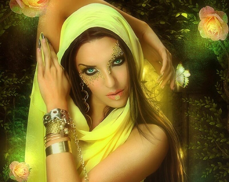 Woman in Yellow Scarf — Dramatic