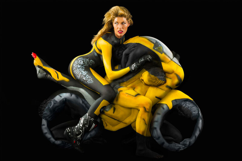 Woman in Yellow Suit — Dramatic, Photograph, Man