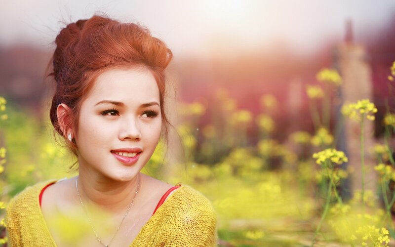 woman in yellow sweater