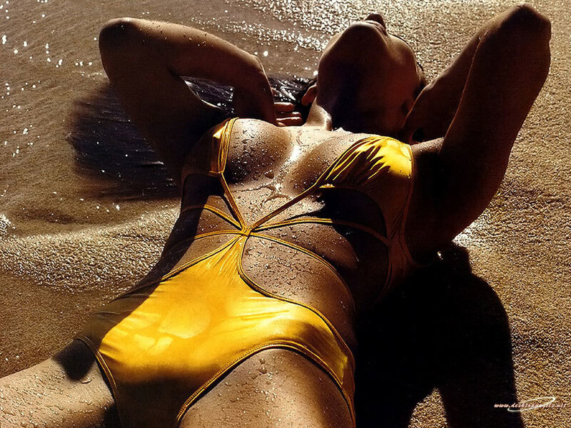 Woman in Yellow Swimsuit — Dramatic
