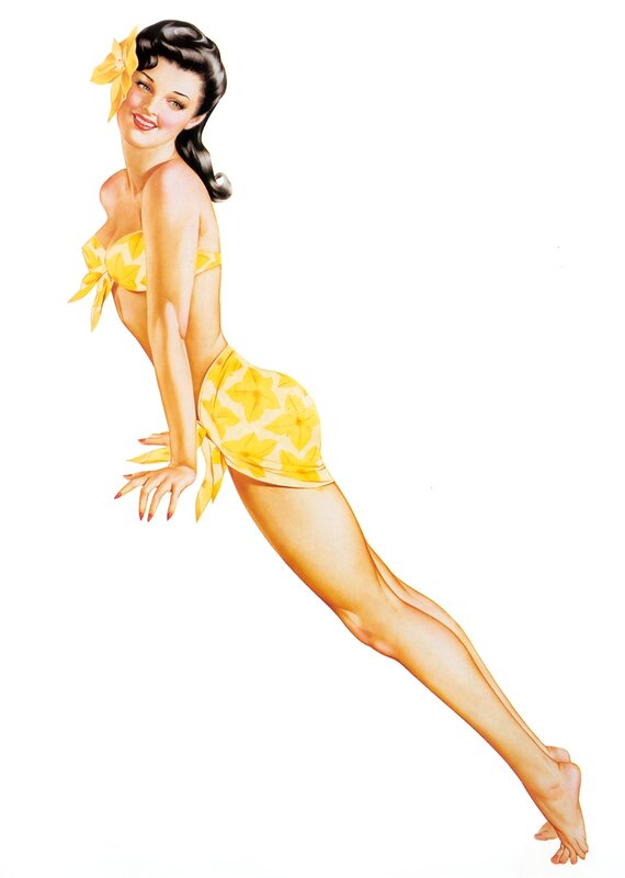 Woman in Yellow Swimsuit — Playful, Illustration