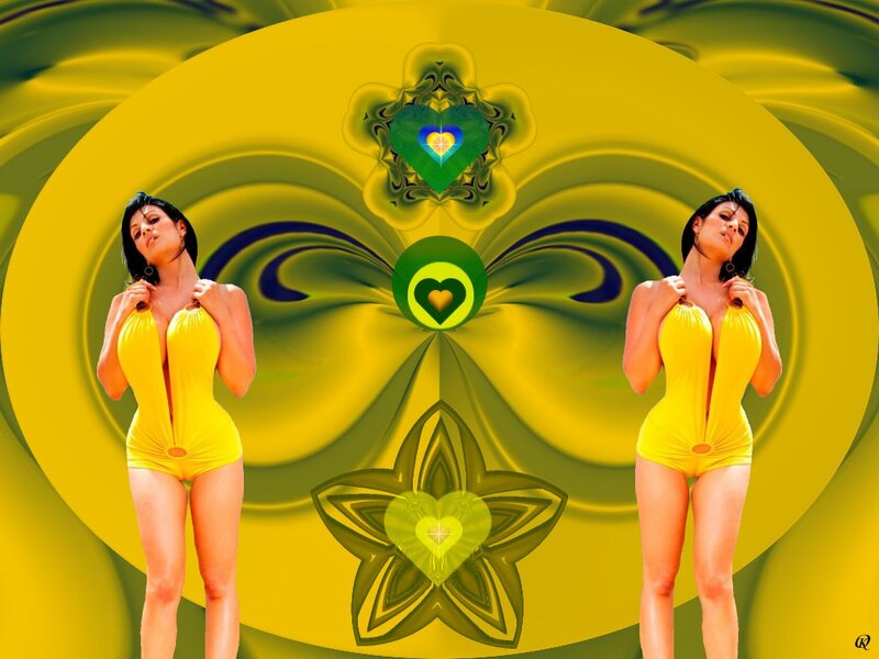 Woman in Yellow Swimsuit — Vibrant
