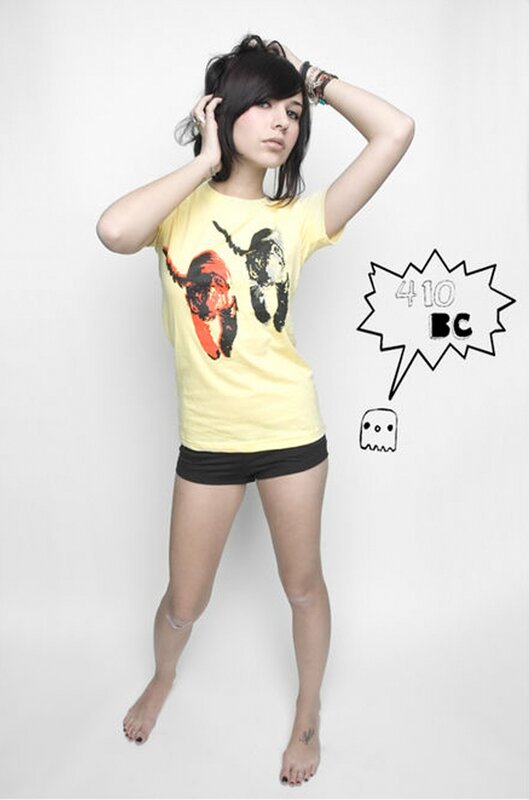 woman in yellow t-shirt