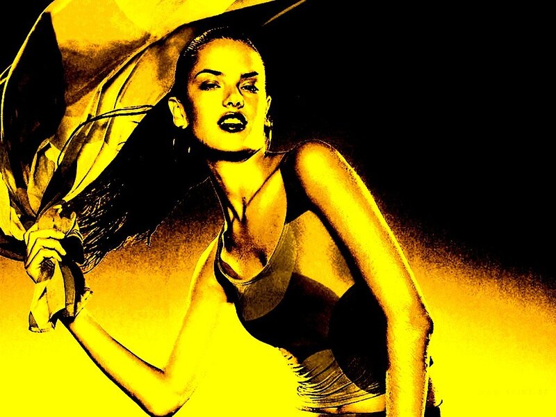 woman in yellow-toned portrait