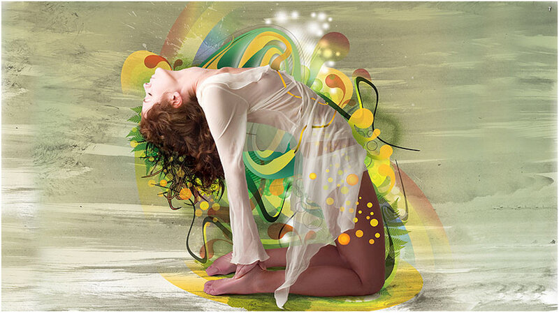 Woman in Yoga Pose — Green