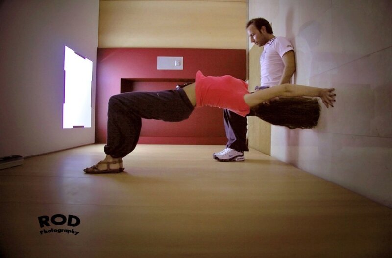 Woman in Yoga Pose — Red