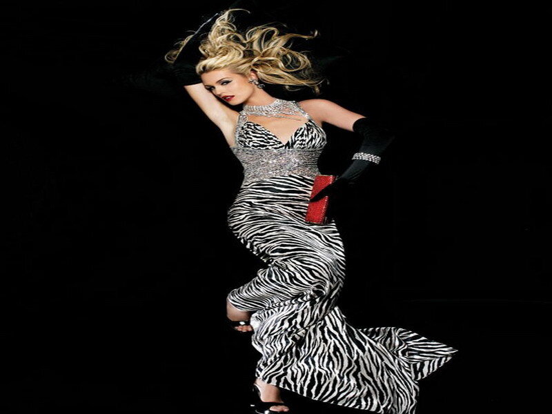 woman in zebra dress