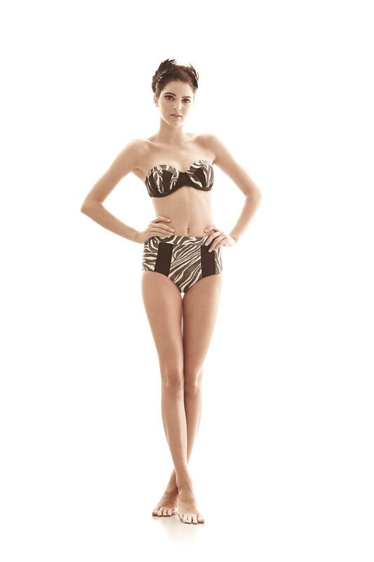 woman in zebra-print bikini