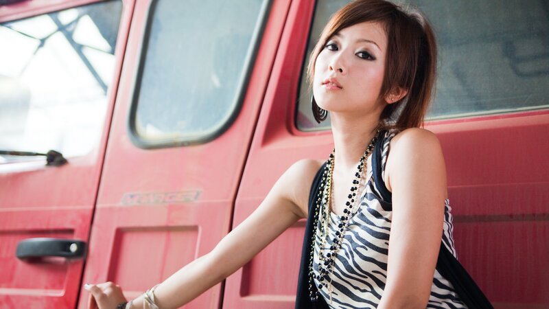 woman in zebra print top